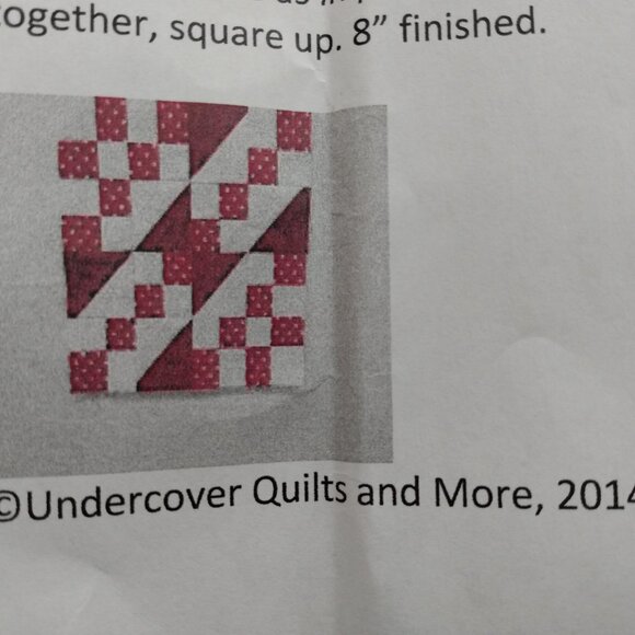 Quilt Block Sewing Pattern with Fabric - 2014 July Shop Hop Undercover Quilts - Picture 6 of 6